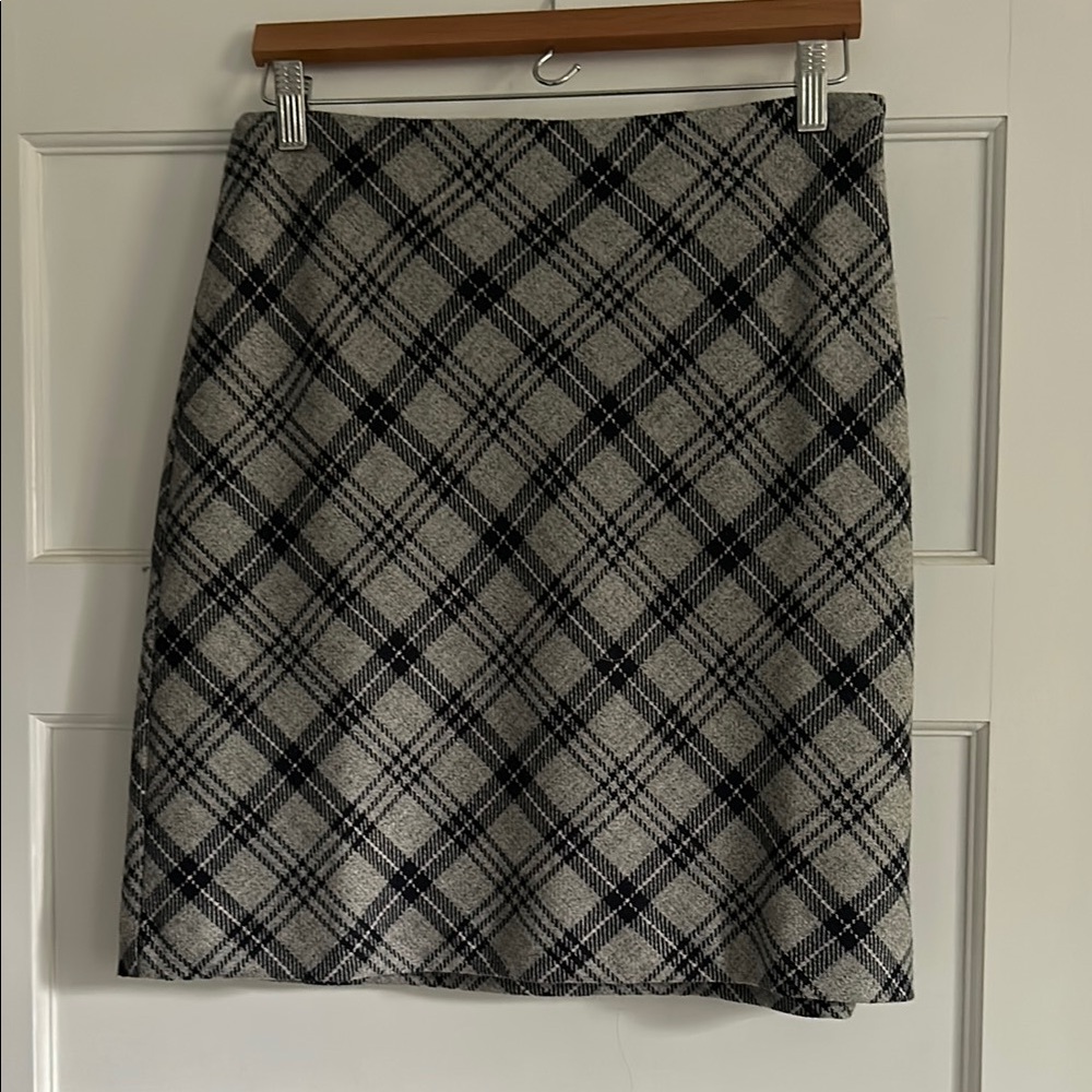 Plaid Women's Skirt in Navy and Gray